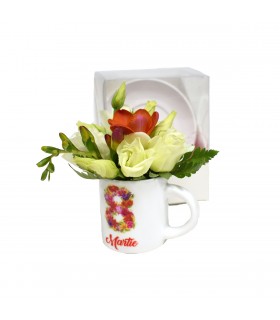Women's Day Coffee Cup with Flowers