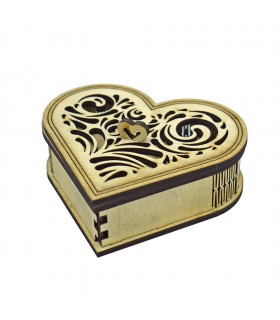Small Heart-Shaped Wooden Box
