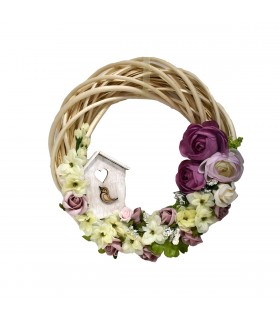 Pastel-colored Wooden Wreath