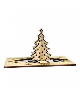 3D Christmas Card with Pine Tree