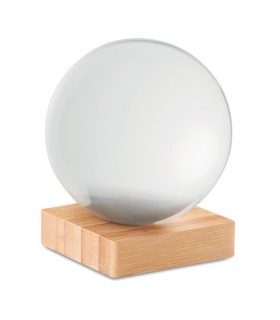 Crystal Ball Glass on Bamboo Stand