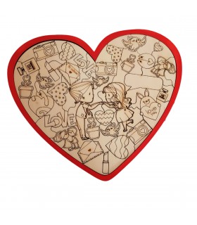 Love puzzle fából