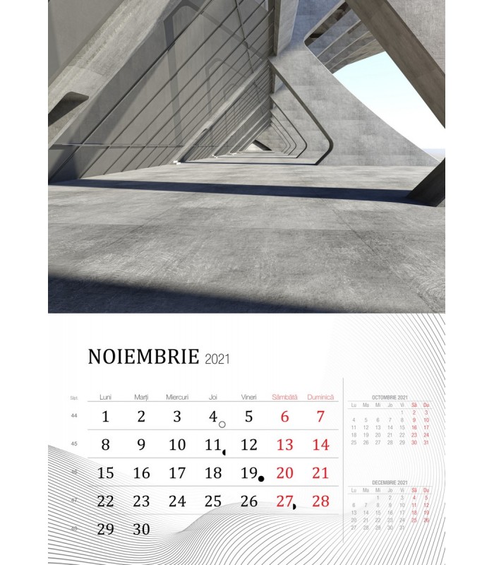 Calendar Shapes of Architecture|Calendar de perete|Arhitectura| MrGift