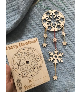 Merry Christmas Wooden Postcard/Ornament