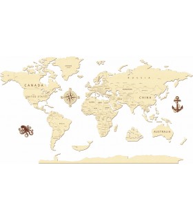Wooden World Map