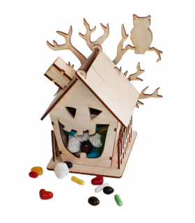 Wooden Halloween House Box