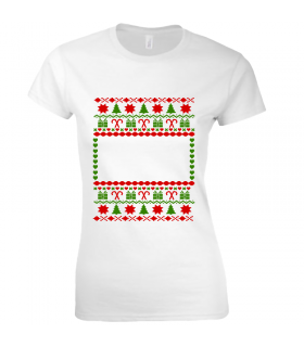 "Ugly T-shirt" karácsonyi póló nőknek - Fehér