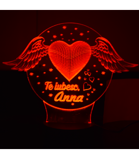 "I Love You" 3D Lamp with Name