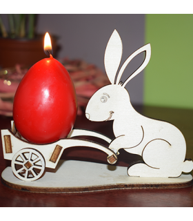 Bunny Egg Holder with Wheelbarrow