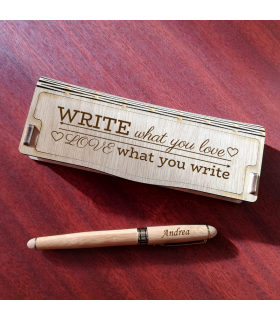 "Write What You Love" toll szett tolltartóban