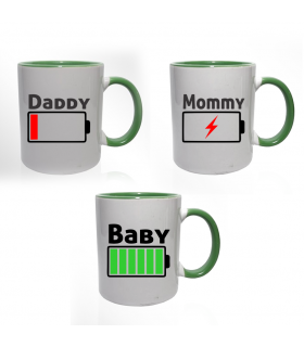 "Batteries" Family Mug Set
