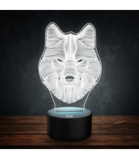 Wolf 3D LED Lamp