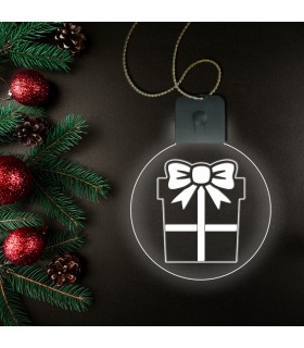 "Karácsonyi ajándék" dísz LED fénnyel