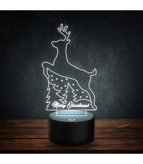 Merry Christmas Deer 3D LED Lamp