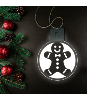 Gingerbread Man Ornament with LED