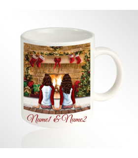 Friends Christmas Mug with Colorful Background