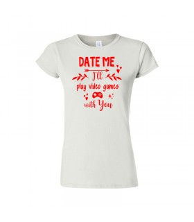 Date Me T-shirt for Women - White