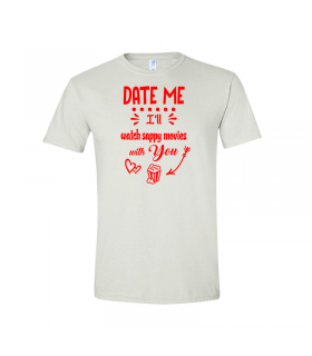 Date Me T-shirt for Men - White
