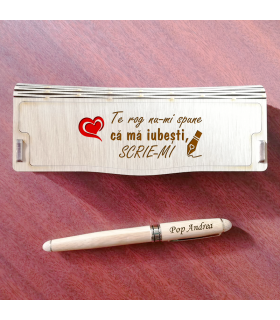 Pen Set in Wooden Case - "Write It Down"