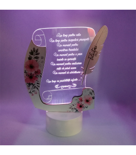 3D Graduation Lamp with Flowers - RO