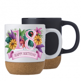 copy of Ceramic mug with cork bottom Rosa with your Photo