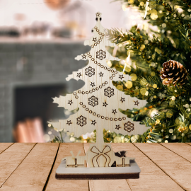 Christmas tree Wooden Postcard/Ornament