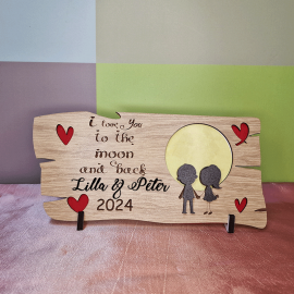 Love you to the moon and back plaquet design