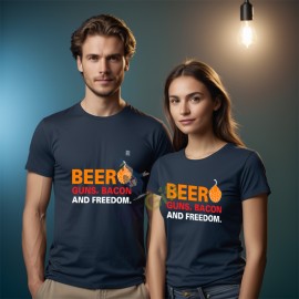 Sör "Beer,Gun" póló férfiaknak