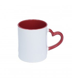 Mug with Red Interior and Heart Handle