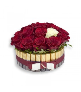 Sweet Box with Red Roses