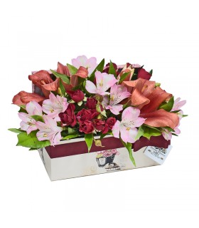 Arrangement with Lilies and Miniroses