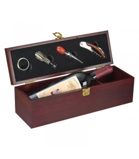 Wooden Wine Box with 5 Accessories
